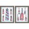 Coastal Americana Shiplap by Melissa Averinos, 2 Piece Rustic Gray Framed Art Set